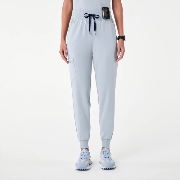 Figs Women's Light Blue Jogger Scrub Pants - Picture 1 of 8